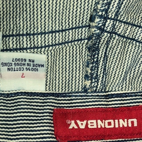 Vintage Unionbay blue/white stripes skirt size 7 - Picture 5 of 8